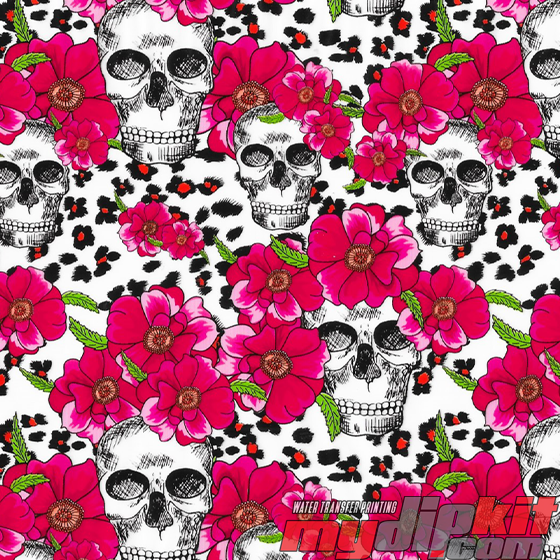 Red Floral Skulls - Additional-Pattern